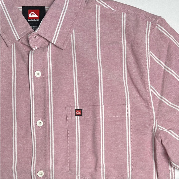 Quiksilver Men's Casual Pink and White Striped Shirt 100% Cotton - Picture 6 of 7